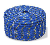 Cuerda de Polipropileno 8mm x 100m Azul, Flotante, Resistente a la Intemperie y al Desgaste, para Navegación, Barco y Amarre, 28g/m