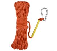 Cuerda de polipropileno para exteriores con diseño hueco flotante y gancho de resorte, adecuada para asegurar artículos en deportes aéreos y seguridad de escalada en roca (naranja)
