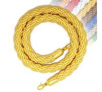 Cuerda De Puntal, Longitud 1 Ma 3,5 M Diámetro 0,2 Cm, Cuerdas Barrera For Colas Con Gancho Dorado For Cine, Celebración Hotel, 11 Colores(Yellow,2m(6.56ft))