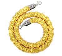 Cuerda De Puntal, Longitud 1 Ma 3,5 M Diámetro 3,2 Cm, Cuerdas Barrera For Colas Con Gancho Plateado For Postes, Soportes, Divisor, Control Multitudes En Hoteles, 11 Colores(Yellow,3m(9.84ft))
