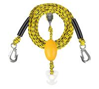 Cuerda de remolque para barco, cuerda de tracción soporta 4 usuarios, con gancho y polea giratoria de 360 grados, arnés de remolque para esquí acuático, para bola flotante, barra de pontón