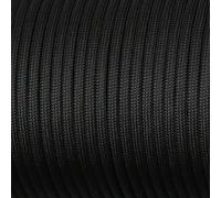Cuerda de remolque y amarre, 550 Paracord 7 hebras 4mm poliéster Multicolor 5-30M for acampar supervivencia DIY(Black,5M)