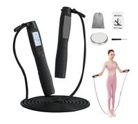 Cuerda de saltar con contador, correa de velocidad digital, con cuerda de saltar con contrapeso para hombres, mujeres, jóvenes, fitness, gimnasio en casa