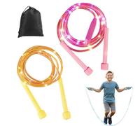 Cuerda de saltar con luz LED para niños, cuerda de saltar iluminada de 110 pulgadas para niños y adultos, cuerda de saltar para contar, longitud ajustable y tres modos de luz arcoíris, saltar para