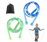 Cuerda de saltar con luz LED para niños, cuerda de saltar iluminada de 110 pulgadas para niños y adultos, cuerda de saltar para contar, longitud ajustable y tres modos de luz arcoíris, saltar para