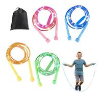 Cuerda de saltar con luz LED para niños, cuerda de saltar iluminada de 110 pulgadas para niños y adultos, cuerda de saltar para contar, longitud ajustable y tres modos de luz arcoíris, saltar para