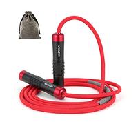 Cuerda de saltar con peso, cuerdas de saltar pesadas de alta calidad con cable extra grueso ajustable, asas de silicona de aluminio, rodamientos de bolas de alta velocidad, cuerda de saltar