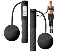 Cuerda de saltar con sistema de peso inteligente, cuerda de saltar portátil antideslizante para fitness en interiores, cuerda de saltar digital ajustable con contador para un entrenamiento eficaz