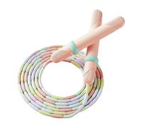 Cuerda de saltar - Cuerda de saltar con cuentas, cuerdas de saltar para principiantes, cuerdas ajustables con asas ergonómicas de columna romana, saltos de velocidad portátiles con cuentas para niños