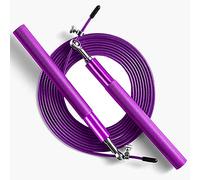 Cuerda de saltar de velocidad púrpura para fitness, cuerda de saltar ajustable, sin enredos, rodamiento de bolas giratorio de 360°, mango de aluminio antisalto, ejercicios deportivos de entrenamiento,