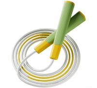 Cuerda de saltar infantil de 2,8 m con segmentos de cuentas, longitud ajustable, control de mango texturizado y cuerda aerodinámica cónica de PVC PP para un ritmo constante (H)
