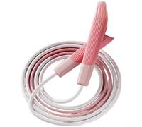 Cuerda de saltar infantil de 2,8 m con segmentos de cuentas, longitud ajustable, control de mango texturizado y cuerda aerodinámica cónica de PVC PP para un ritmo constante (F)