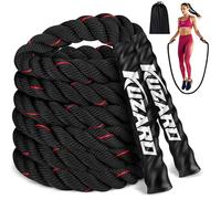 Cuerda de saltar KUZARO, cuerda de saltar pesada para mujer, 3 libras, fitness, equipo de entrenamiento de gimnasio en casa, jumpropes de ejercicio pesado para pérdida de peso, negro