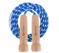 Cuerda de Saltar para Adultos, BTONGE Skipping Rope Algodón Ajustable Tradicional con Mango Madera Natural Cuerda de Saltar de Velocidad para Quemar Grasa y Fitness Saltar Ejercicio - 300 M / 9.8 FT