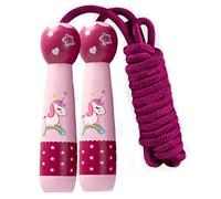 Cuerda de saltar para niños, cuerda de saltar para niñas, corde à sauter réglable pour enfant con mango de madera, cuerda de salto de algodón ajustable, ideal para entrenamiento de fitness