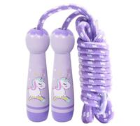 Cuerda de saltar para niños, cuerda de saltar para niñas, corde à sauter réglable pour enfant con mango de madera, cuerda de salto de algodón ajustable, ideal para entrenamiento de fitness