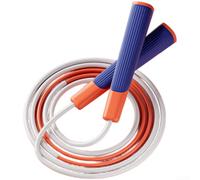 Cuerda de saltar para niños de 2,8 m con segmentos de cuentas, longitud ajustable, control de mango texturizado y cuerda aerodinámica cónica de PVC PP para un ritmo constante (G)