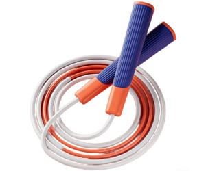 Cuerda de saltar para niños de 2,8 m con segmentos de cuentas, longitud ajustable, control de mango texturizado y cuerda aerodinámica cónica de PVC PP para un ritmo constante (G)