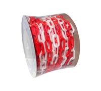 Cuerda de seguridad de plástico negro amarillo resistente, 25 m, cadena de valla temporal, rollo de protección de entradas y multitudes, cadena de barrera para
