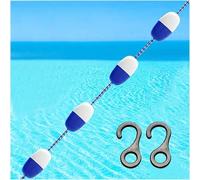 Cuerda de seguridad flotante para piscina, divisor de carril de longitud ajustable, con ganchos para piscinas, barrera divisora de extremo poco profundo y bajo (longitud azul de 1 m)