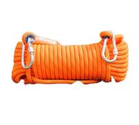 Cuerda de seguridad para exteriores de 10 mm con 2 mosquetones de acero, adecuada para escalada y rescate, disponible en longitudes de 10 m y 20 m (20 m, naranja)