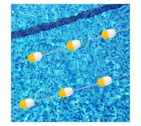 Cuerda de seguridad para piscina de 72 pies con flotadores: marcadores de carril duraderos para piscinas, ganchos de acero inoxidable y cuerda para división de extremos poco profundos/profundos, ideal