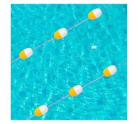 Cuerda de seguridad para piscina de 72 pies con flotadores: marcadores de carril duraderos para piscinas, ganchos de acero inoxidable y cuerda para división de extremos poco profundos/profundos, ideal