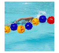 Cuerda de separación de pista de piscina duradera con 8 boyas de seguridad - Flotadores de nylon de 6 m para entrenamiento competitivo, visibilidad y seguridad mejoradas para nadadores