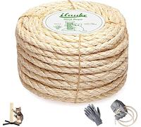 Cuerda De Sisal Natural para Gatos 8mm X 25M,Cuerda de Sisal para rascador Y Duradera para Animales De Compañía,Jardinería,Bricolaje,Juguetes De Sisal,Rascador,Gatos,Triturar Los Juguetes De Garras