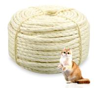 Cuerda de sisal para rascador de gatos de 1/4 pulgadas de diámetro, cuerda de sisal natural para reparar postes rascadores de gatos, cuerda de reparación de torre de gato, cuerda de árbol de gato para