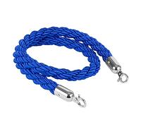 Cuerda de soporte de control de multitudes de 9 pies, color negro, gris, rojo, azul, divisor de línea de cola para vestíbulo delantero y entrada, cuerda de cáñamo duradera para gestión de eventos y