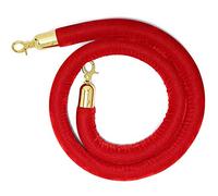 Cuerda de soporte de terciopelo, Barrera de cuerda for control multitudes con ganchos metálicos y terciopelo for postes. cola for eventos alfombra(Red1,9ft/274cm)