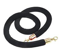 Cuerda de soporte de terciopelo, Cuerda de terciopelo barrera for grandes inauguraciones, cuerdas colgantes con ganchos, paquete 2(Black,9ft/274cm)