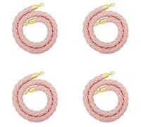 Cuerda de soporte rosa premium - 4 piezas de cuerda trenzada de cáñamo for control de multitudes con ganchos dorados, longitud de 60 a 3 m(215cm)