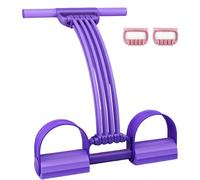 Cuerda de tensión multifunción con asa, Banda de Resistencia de Pedal Ajustable, Resistencia de Bandas elásticas de Ejercicio de 8 Tubos, para pérdida de Grasa y Entrenamiento de Modelado de t Purple