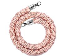 Cuerda de terciopelo, cuerda de poste, Cuerda de cáñamo for postes espera, barreras for, broches pulidos, 4/5/8/10 pies(Pink-silver Hooks,3.3ft/100cm)