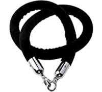 Cuerda De Terciopelo,Cuerdas Barrera Seguridad Para Control Multitudes Con Gancho Plateado Para Eventos Alfombra Roja Cines Grandes Inauguraciones Hoteles(Black,8ft/245cm)