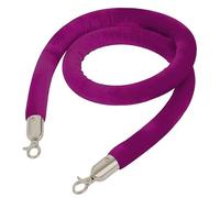 Cuerda de terciopelo morado para control de multitudes, cuerda de puntal de alta calidad para gestión de colas, longitud ajustable, acabado pulido, ideal para eventos y lugares