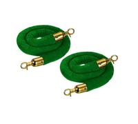 Cuerda de terciopelo para control de multitudes, paquete de 2 barreras de seguridad con ganchos a presión, 120 cm, soportes verdes para divisores de colas de hotel y teatro y elegante