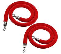 Cuerda de terciopelo rojo Ber - Paquete de 2 cables VIP de 1,5 m de largo para control de multitudes y grandes aberturas, cuerdas seguras con accesorios Hoo, Ele Event Det