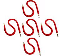 Cuerda de terciopelo rojo con cierres dorados, paquete de 5 cuerdas de barrera trenzadas para control de multitudes, 120 cm, soporte de línea de cola - Acceso VIP para eventos, fiestas, teatro, etc
