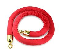 Cuerda de terciopelo rojo de 5 pies, barrera de control de multitudes premium, elegantes cuerdas de alfombra roja para eventos, fiestas y ceremonias, cuerda colgante duradera para gestión de colas