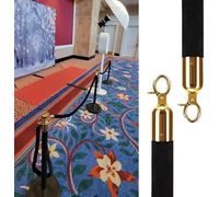 Cuerda de terciopelo trenzado para control de multitudes, paquete de 2, 120 cm, ideal para eventos, cines, grandes aperturas, ganchos de metal duraderos, diseño elegante