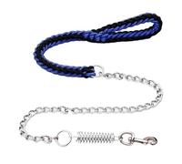 Cuerda de tracción de ocho hebras a prueba de explosiones tejida para perros pequeños, medianos y grandes, cuerda de tracción para mascotas (azul negro, M)