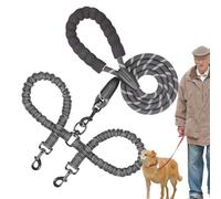 Cuerda de tracción para perros, cuerda de entrenamiento para perros | Doble Puppy Walking Plomo - Rotación de tren de pie Plomo Pet Shock Absorbente elástico para perros grandes medianos
