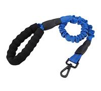 Cuerda de tracción para Perros Mascotas Perros Correa elástica Tirón Anti Amortiguador Bungee Correa para Perros Perforado elástico para Perros Premium con Mango de Control de tráfico (Azul)