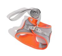 Cuerda de tracción Universal Tipo Chaleco for Perros y Gatos, Mascotas pequeñas y Medianas, Malla con Bloques de Color, Cuerda Reflectante Transpirable(Orange,XL)