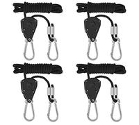 Cuerda de trinquete Ajustable Colgante Cuerda Cuerda trinquete para lámpara de Plantas Crecer luz Plantas de Interior 1/8 Pulgadas 150lb Capacidad 2 Pares