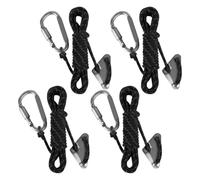 Cuerda de viento al aire libre, servidor de cuerda,Cuerda de camping reflectante de 4 piezas pequeñas correas de trinquete con rifle - Accesorios de senderismo, cordón de escalada y correa para la
