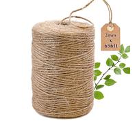 Cuerda de Yute,200M×2mm Cordel de Cáñamo Hecha de Fibras Naturales Cuerda de Jardinería Bricolaje para Manualidades,Envoltura de Regalos,Jardinería,Embalaje y Decoración Navideña